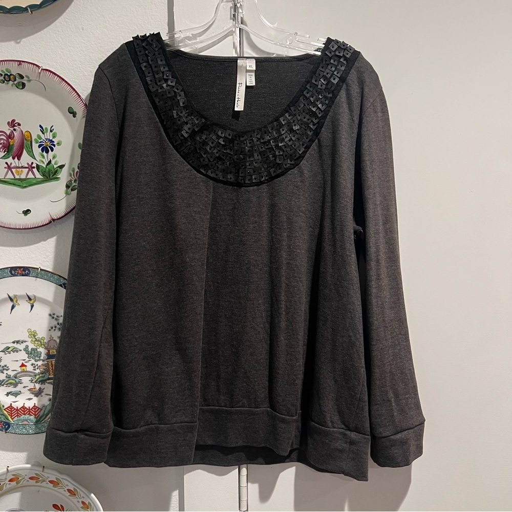 Flats and Heels Embellished Sweater Blouse